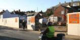 The demolished garage