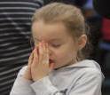Saying grace at Bedfield Primary School
