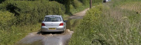 The Blaxhall~Campsea road flooded