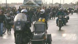 Some of the bikers arriving