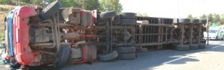 Overturned lorry in Felixstowe - pic contributed