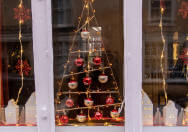 Advent window in Double Street Framlingham