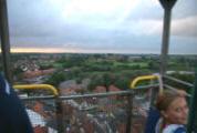 Abi about to do a bungee jump