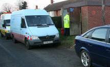 Lot of vans, lots of people and they've fixed it!