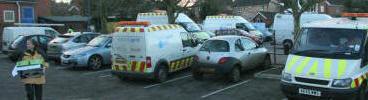 Lots of vans in Robert Hitcham's car park
