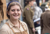Land girl at John Bridges book launch