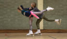 Warming up for Peter Pan off ice