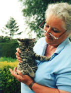 The late Sally Waters with a new kitten