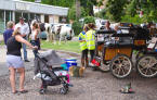Horses, carriages and people by the Framlingham Station