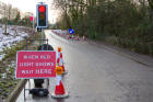 Temporary traffic lights in Fairfield Road Framlingham