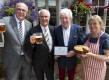  (LtoR) Bernard Lee and Terry Stork (pub is the hub), Mike Downer (Royal Oak landlord) and Carolyn Nichols (pop up teashop)