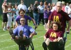 Wheelbarrow race at the Inter-village Bloodsports