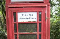 The Little Mutterings phone box occupied by militants yesterday