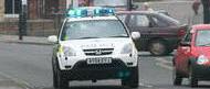 PC Evan Catchpole on blue lights