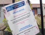 Police notice in London Fields