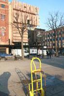 Trolley outside Hackney Town Hall
