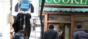 Film crew in Broadway Market, Hackney 