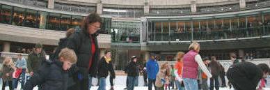 Outdoor temporary ice rink near Liverpool Street Station