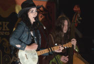 Banjo Jen on the Medicine Show stage at Maverick
