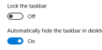 Windows 10 taskbar settings