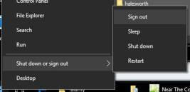 Windows key + X menu
