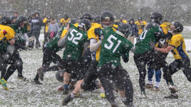Hailstorm during UEA Pirates v Exeter Demons