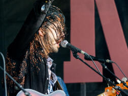Hello Darlins guitarist on stage at Maverick