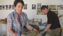 Artist Bryony Graham making bricks for Culture of the Countryside ~ pic contributed