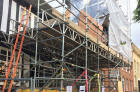 Scaffolding outside the Bell and Steelyard Woodbridge
